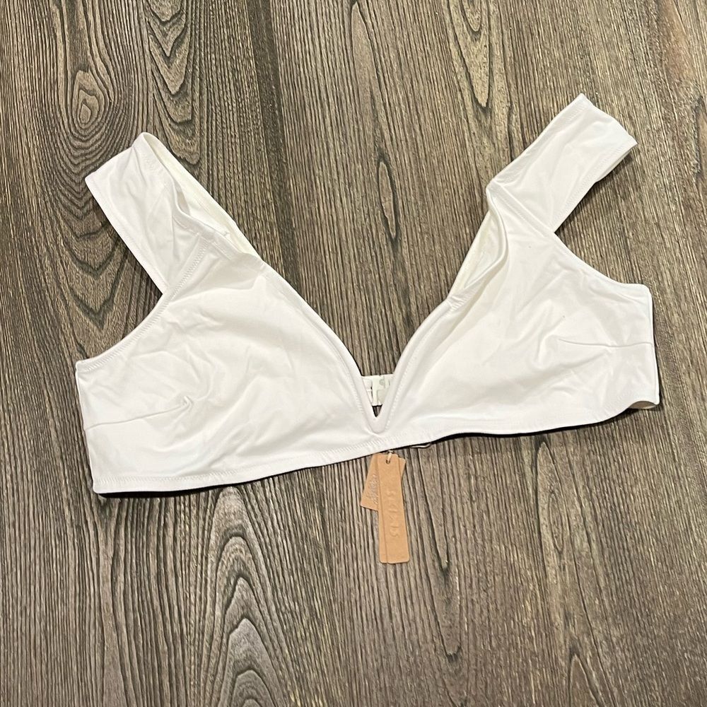 NWT Skims Sculpting Swim Off Shoulder Top V-Wired Plunge Neckline Marble Size 4X